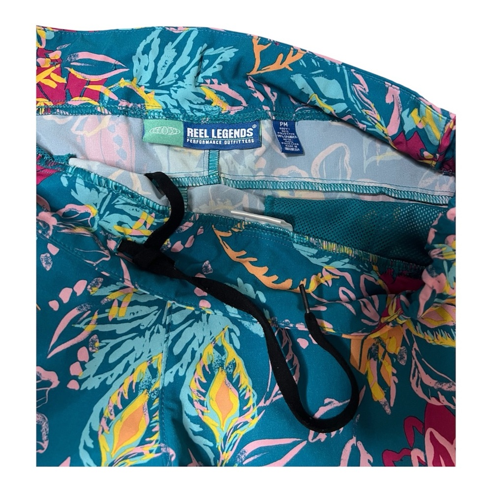 Reel Legends Tropical Teal Performance Shorts SZ MP - Picture 2 of 7